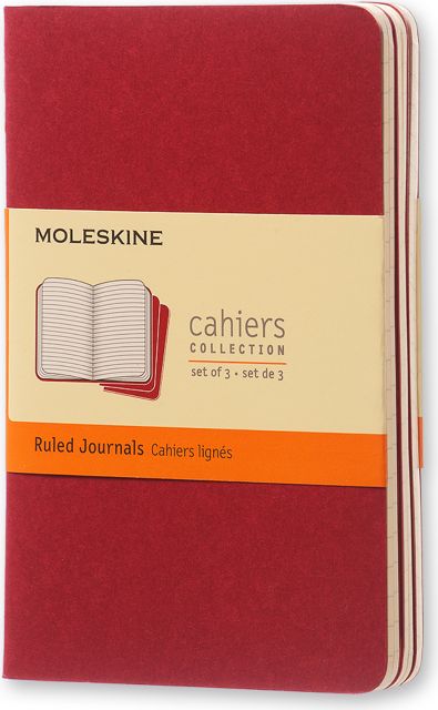 Moleskine Ruled Cahier Journal Red Pocket