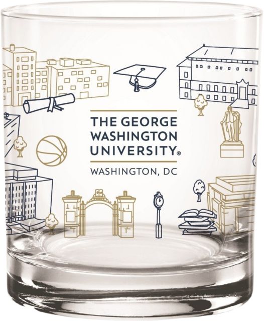George Washington University 14 oz. Campus Rock Glass