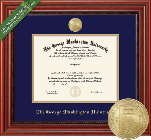 George Washington University Millenium BA/MA Diploma Frame -CUSTOM ITEM ONLY