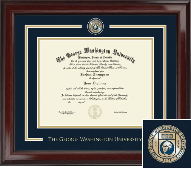 George Washington University Showcase 8.5'' x 11'' Diploma Frame