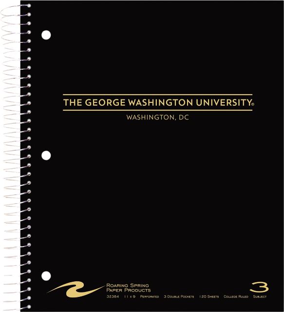 George Washington University 3 Subject Notebook