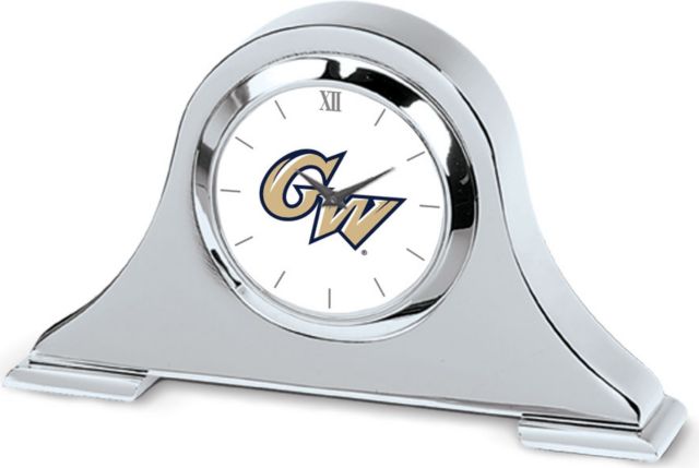 CSI Silver Napoleon Desk Clock With Colored Medallion - ONLINE ONLY
