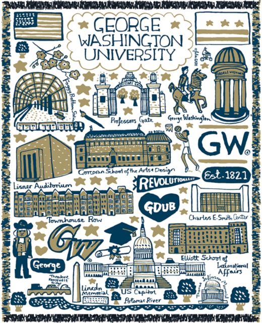 George Washington University Julia Gash Tapestry Blanket