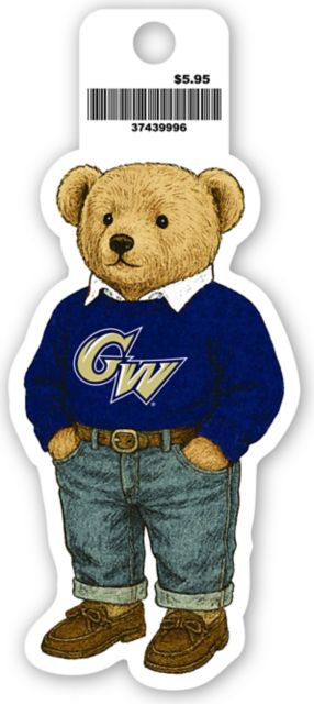 George Washington University Teddy Bear Vinyl Sticker