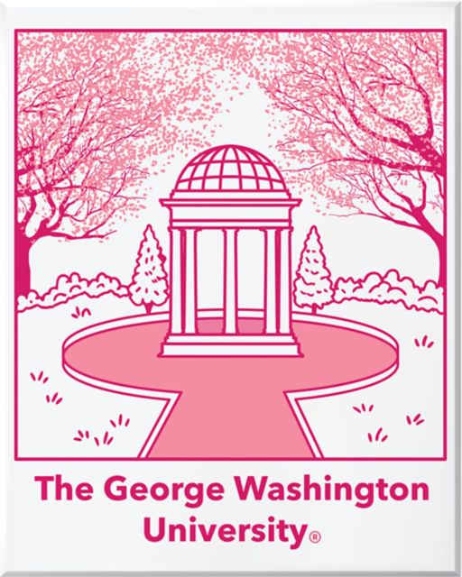 George Washington University Cherry Blossom Canvas Wall Art
