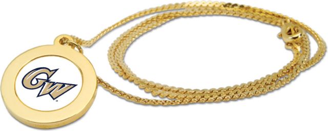 CSI Gold Pendant Necklace With Colored Medallian - ONLINE ONLY