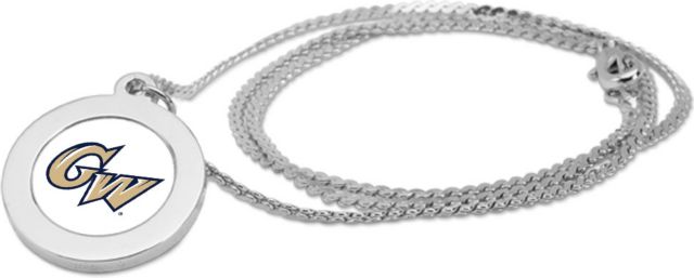 CSI Silver Pendant Necklace With Colored Medallian - ONLINE ONLY