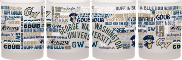 George Washington University 14 oz. Frosted Rocks Glass