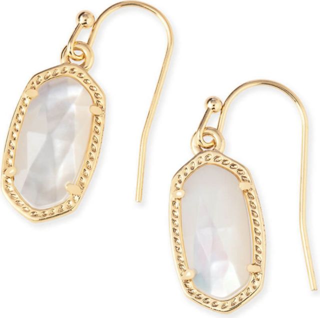 Lee Drop Earrings  Gold Ivory Mother Of Pearl