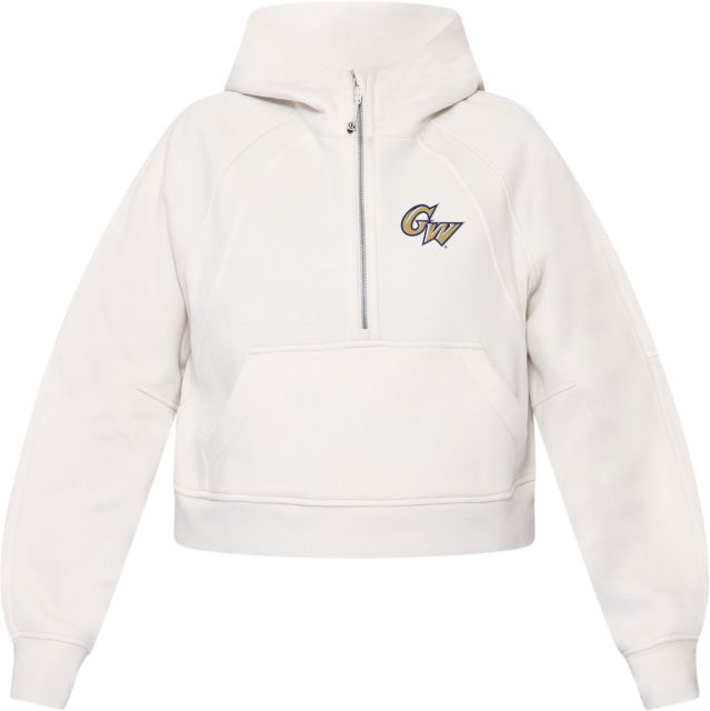 George Washington University Women's Oversized 1/2 Zip Hooded Sweatshirt