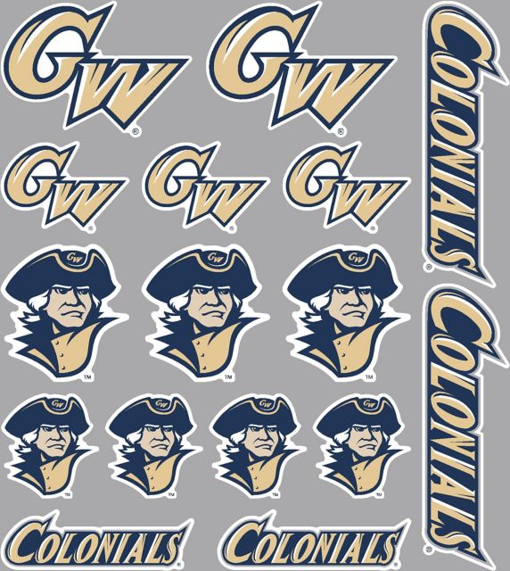 George Washington University Colonials Sticker Sheet