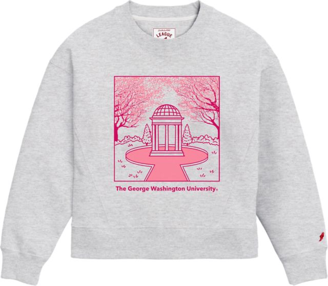 George Washington University Cherry Blossom Women's Boxy Crewneck Sweatshirt