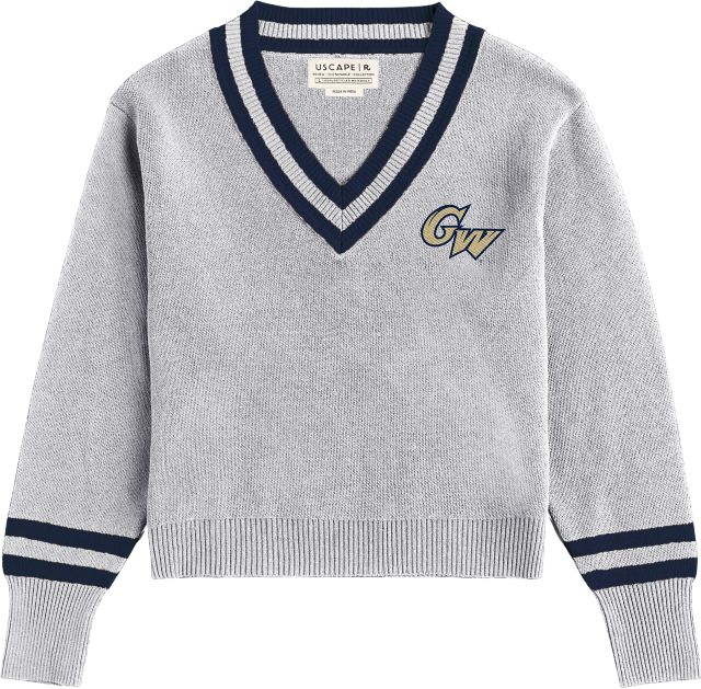 George Washington University Renew Women's V-Neck Cable Sweater