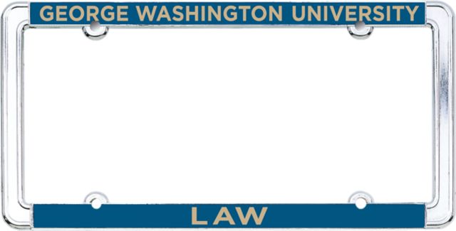 George Washington University School of Law Thin Dome License Plate Frame