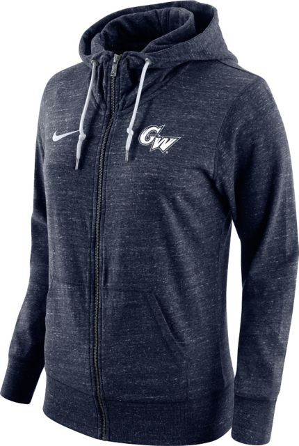 George Washington University Women's Full-Zip Gym Vintage Hooded ...