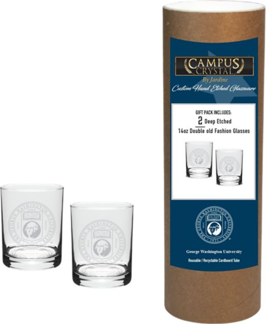 George Washington University 14 oz. Double Old Fashion Glass - Set of 2