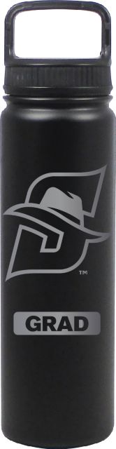 24 oz Matte Black Stainless Steel Water Bottle Grad