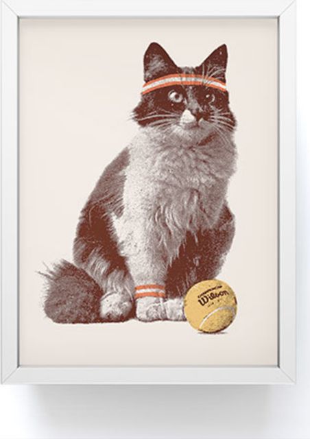 Tennis Cat Framed Mini