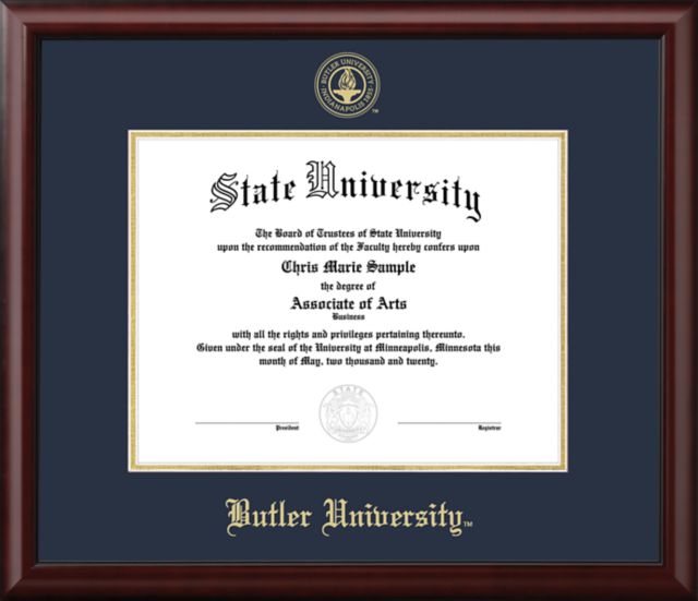 Butler University Mahogany Scholar Diploma Frame
