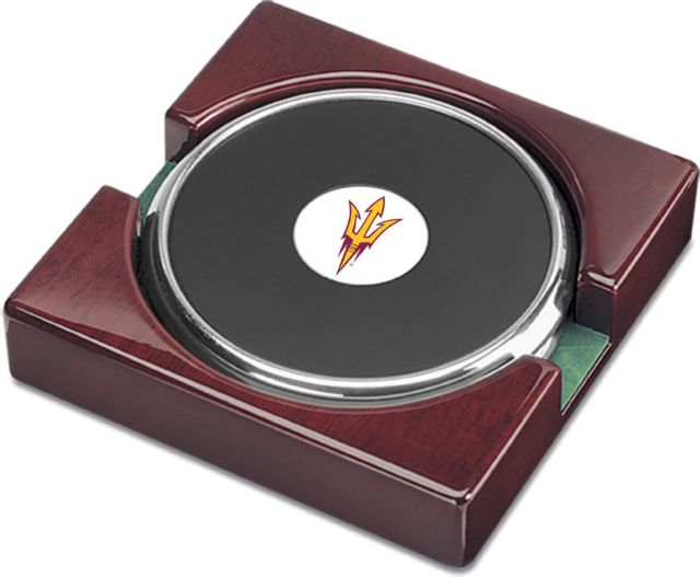 CSI  Set Of 2 Silver Round Coaster Gift Boxed With Colored Medallion - ONLINE ONLY