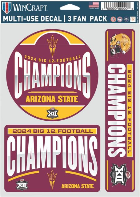 Arizona State University Football 2024 Big 12 Champions Fan Decal 3 Pack