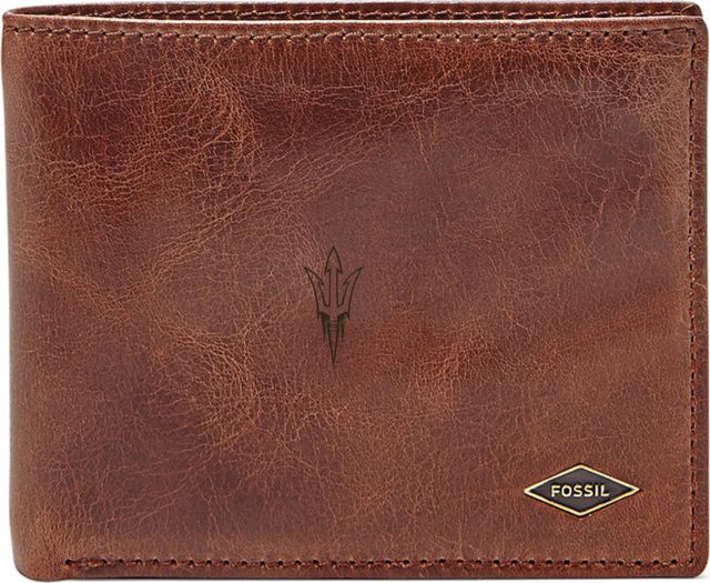Fossil Leather Ryan RFID Flip ID Bifold - Dark Brown - ONLINE ONLY