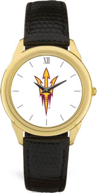 CSI Men's Black Leather  Wristwatch  (Gift Boxed) With Colored Medallion - ONLINE ONLY