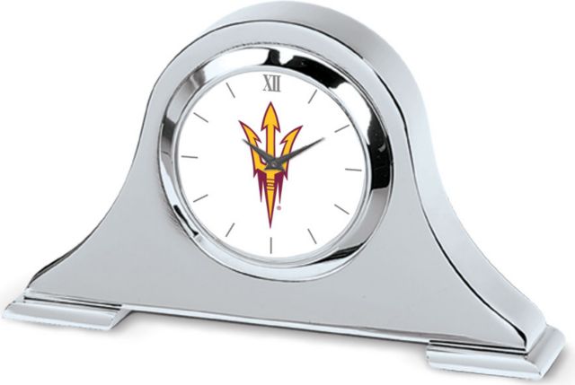 CSI Silver Napoleon Desk Clock With Colored Medallion - ONLINE ONLY
