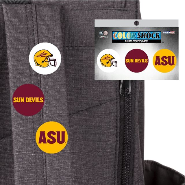 Arizona State University 3 Pack Mini Sport Helmet Button