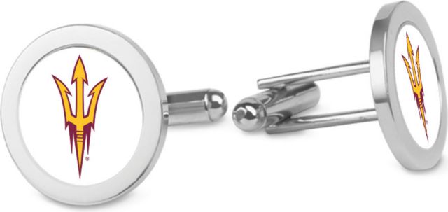 CSI Silver Cufflinks (Gift Boxed) With Colored Medallion - ONLINE ONLY