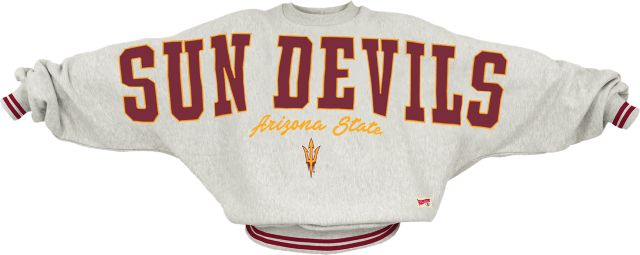 Arizona State University Sun Devils Women's Ribbed Fleece Crewneck Sweatshirt