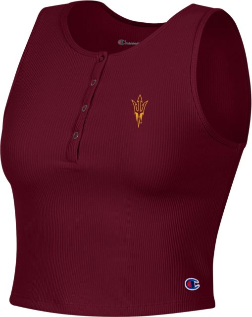 Arizona State University Women's Henley Cropped Tank Top