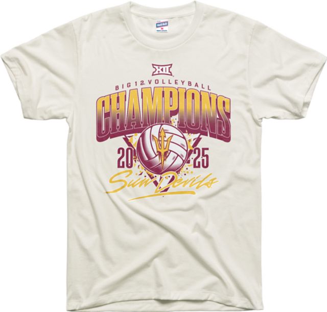 Arizona State University Sun Devils 2025 Big 12 Volleyball Champions Short Sleeve T-Shirt