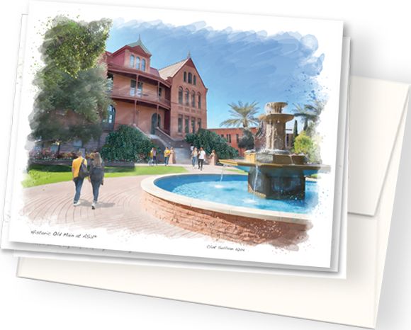 Arizona State University Historic Old Main Water Color Notecard Set