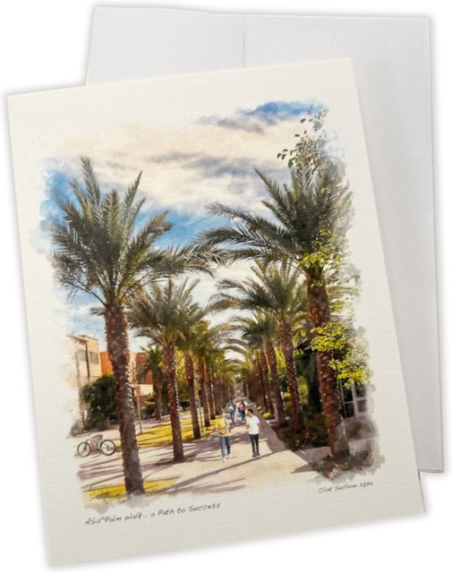 Arizona State University Palm Walk. . . a Path to Success Watercolor Notecard Set