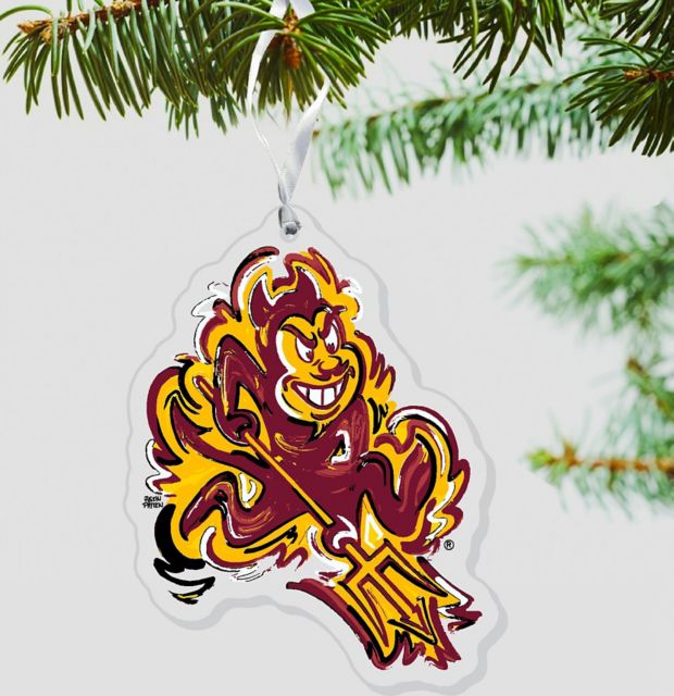 Arizona State University 3 x 4 Etched Ornament