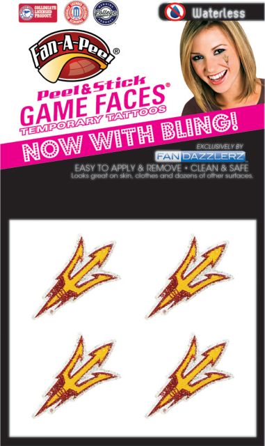Arizona State University 4-Pack Waterless Glitter Tattoo