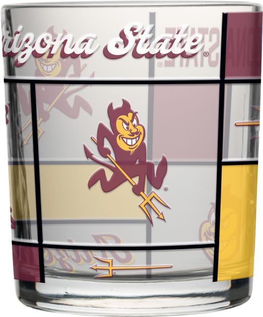 Arizona State University 12oz Quilted Stained Rocks Glass