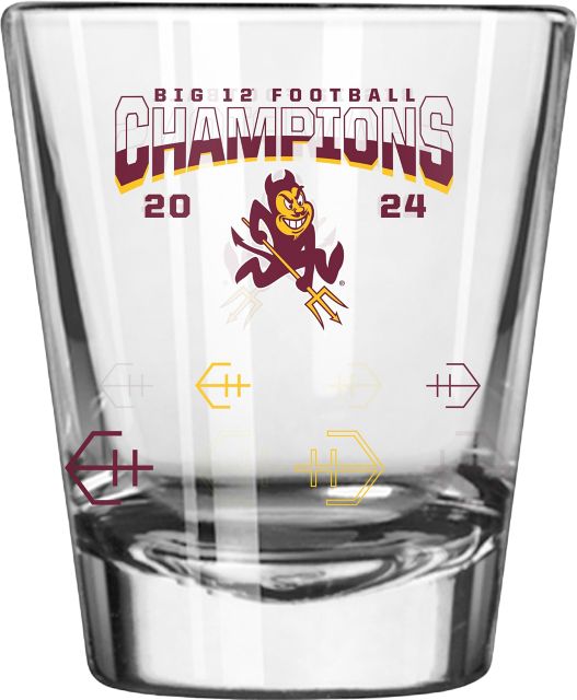 Arizona State University Football 2024 Big 12 Champions 2 oz. Collectors Glass