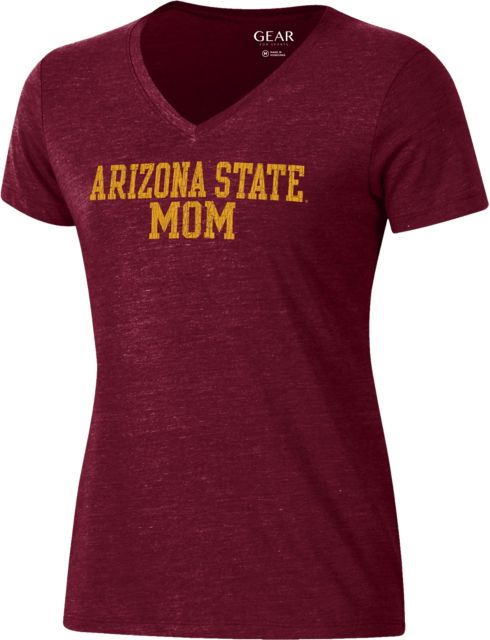 Arizona State University Mom Women's Triblend V-Neck Short Sleeve T-Shirt