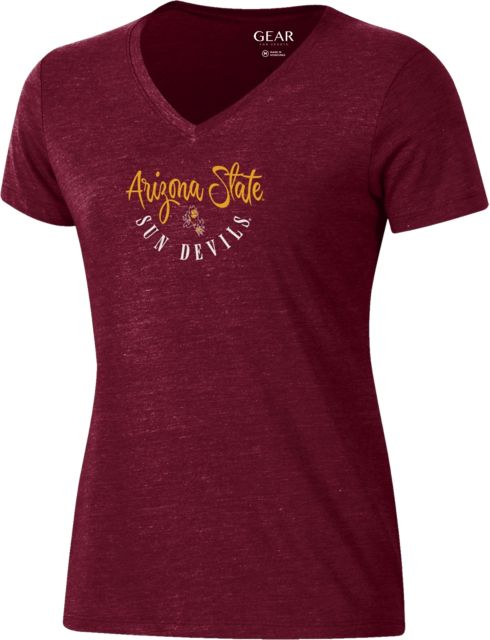 Arizona State University Sun Devils Women's V-Neck Short Sleeve T-Shirt