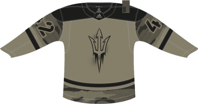 Men's adidas Pat Tillman Olive Arizona State Sun Devils Camo Hockey Jersey