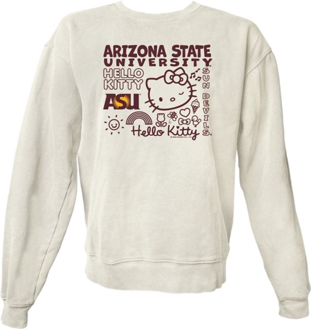 Arizona State University Sun Devils Hello Kitty Women's Dyed Crewneck Sweatshirt