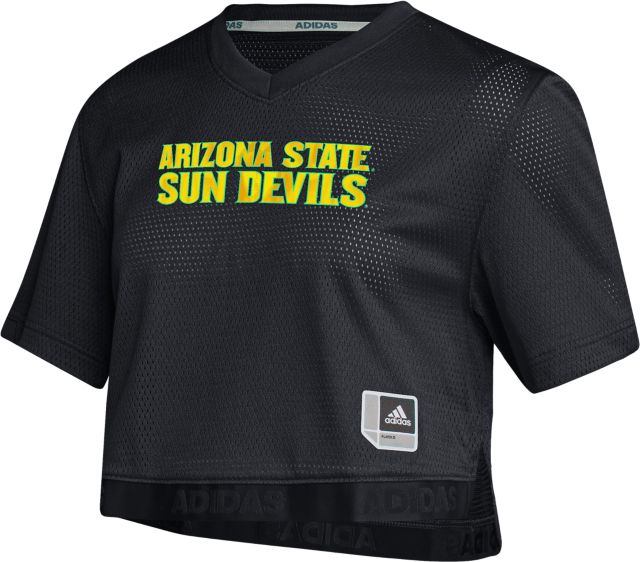 売れ筋商品|||アディダス カットソー トップス レディース Women's Black Arizona State Sun Devils Primegreen V-Neck Cropped Jersey Black Women's adidas Black Arizona State Sun Devils Primegreen V