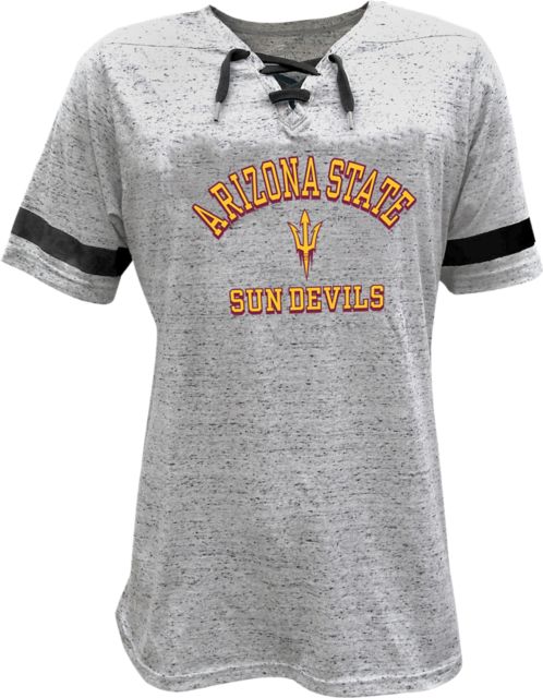 Arizona State University Women's Plus Size Lace Up Short Sleeve T-Shirt