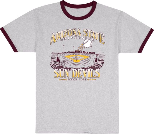 Arizona State University Baseball Ringer Short Sleeve T-Shirt