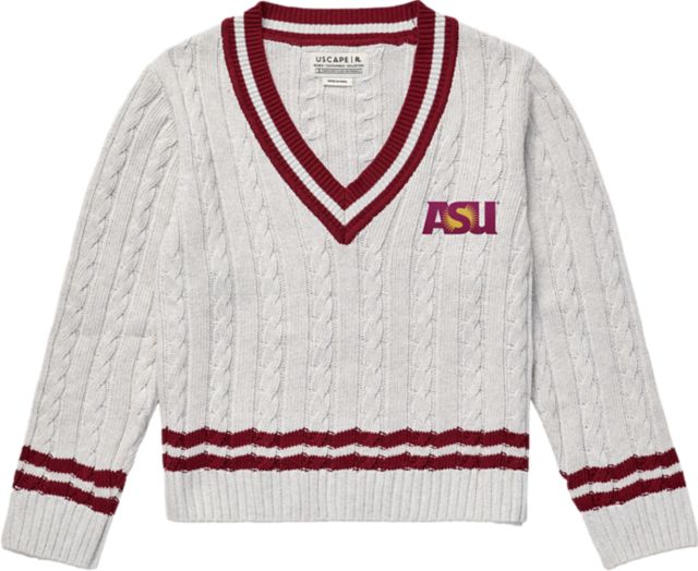 Arizona State University Women's Cable Knit V-Neck Sweater