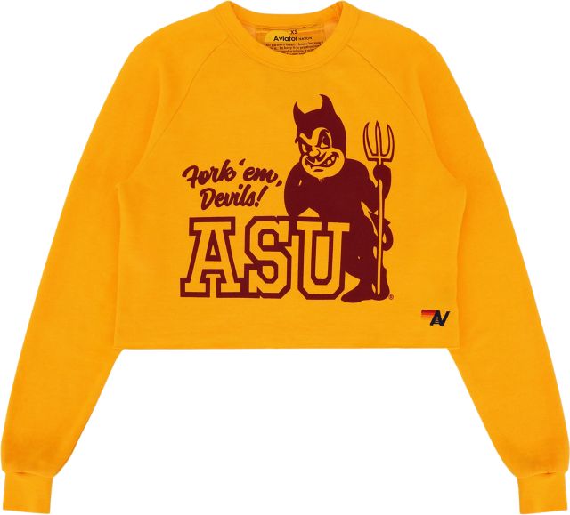 Arizona State University Aviator Nation Women's Cropped Crewneck Sweatshirt