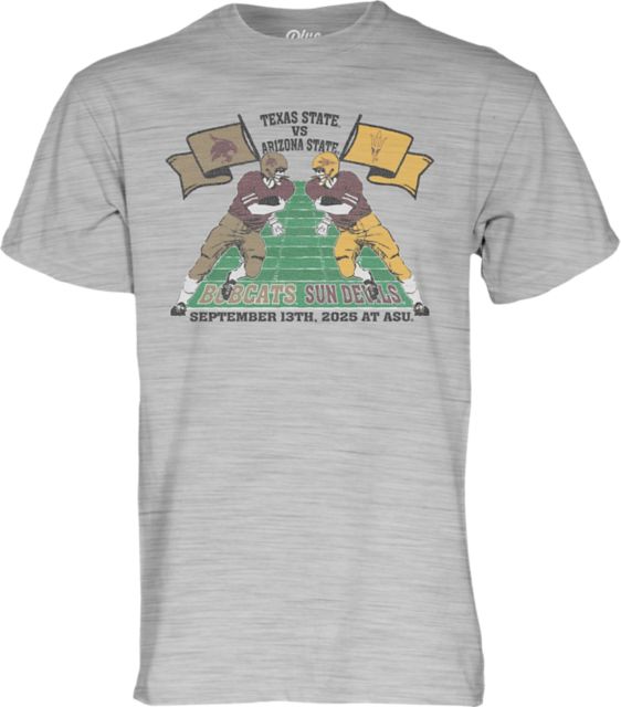 Arizona State University Sun Devils vs Texas State  2025 Football Rivalry Short Sleeve T-Shirt