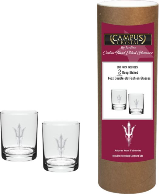 Arizona State University 14 oz. Double Old Fashion Glass - Set of 2